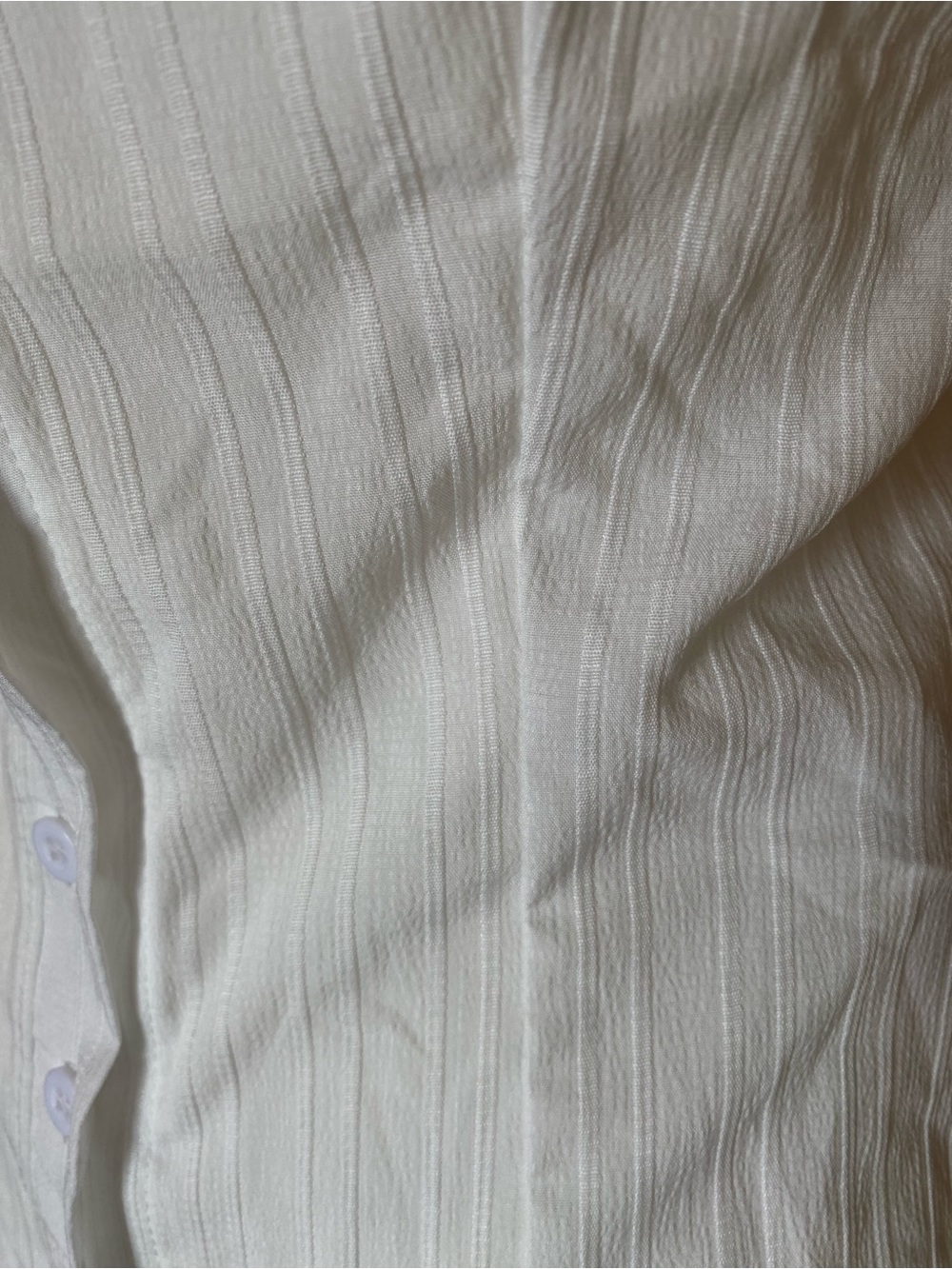 White Ruffle Tie-Front Button Tank Top - Picture 4 of 5
